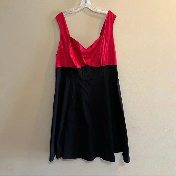 Torrid NWT Dress Black Red Satin Swing Rockabilly Sweetheart Pin Up Bows sz 22 - Picture 2 of 12